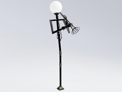 Фигура из металла TORUDA «Фонарный столб с трубой» 01