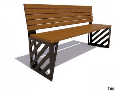 Скамейка парковая Тула (без подлокотников) Лиственница
