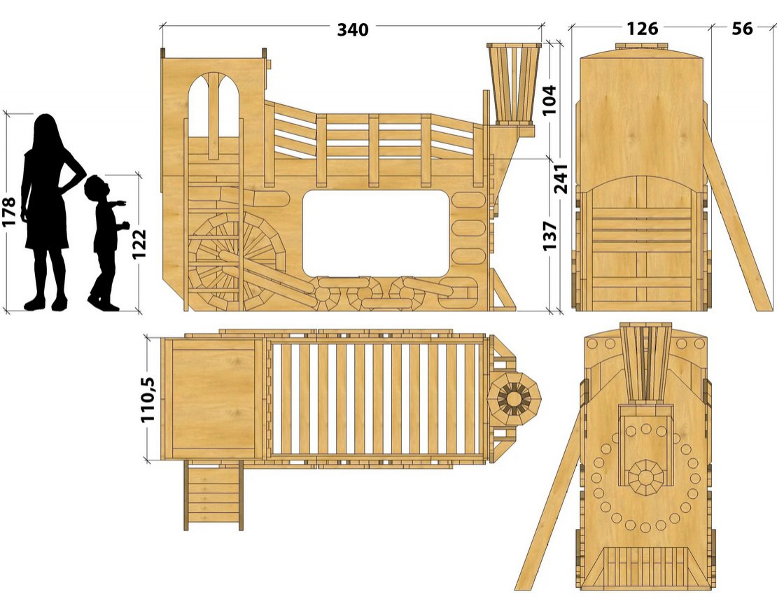 Двухъярусная кровать TORUDA WOOD Поезд - вид 3