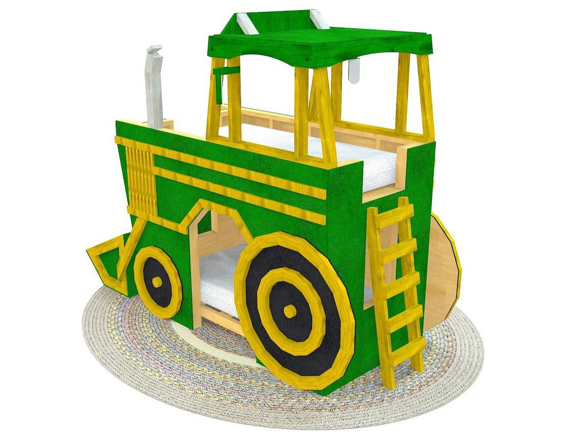 Двухъярусная кровать TORUDA WOOD Трактор - вид 2