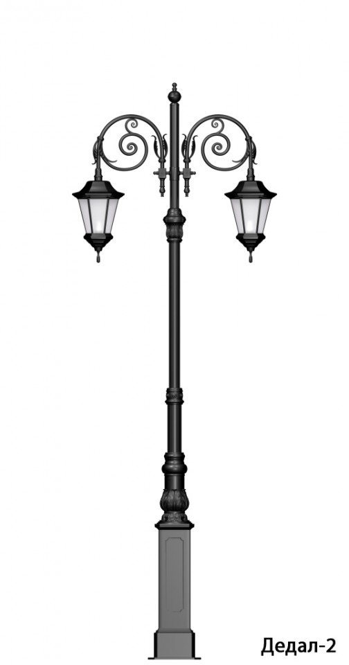 Опора освещения чугунная Дедал (высота 5 метров) - вид 3