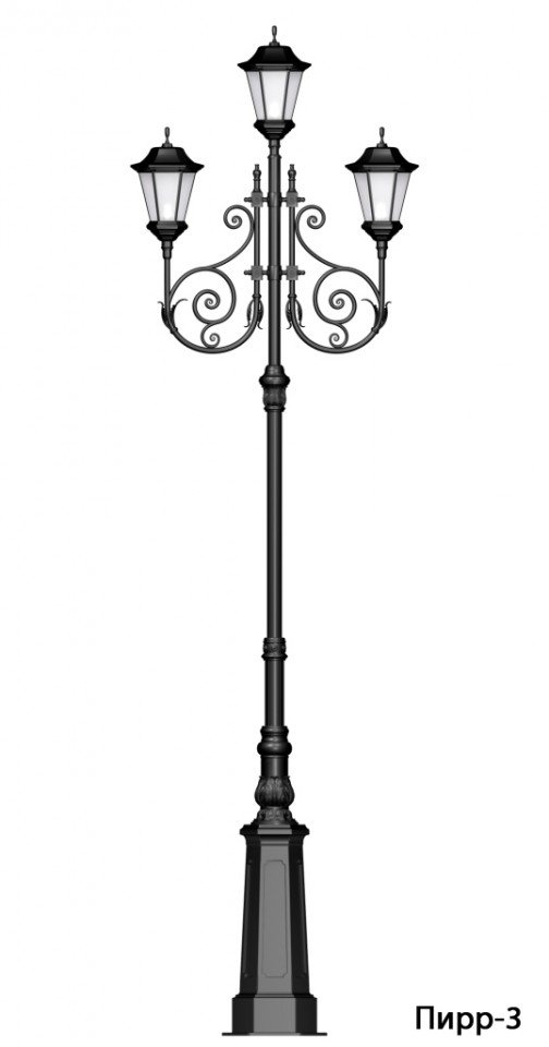 Опора освещения чугунная Пирр (высота 5 метров) - вид 4