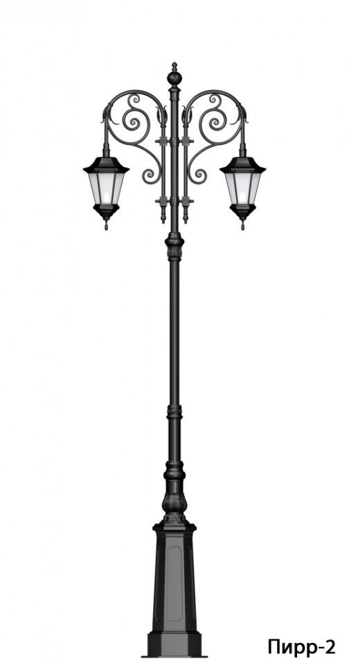 Опора освещения чугунная Пирр (высота 5 метров) - вид 3