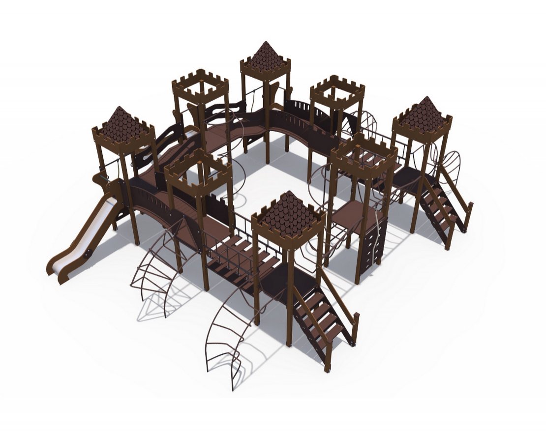 Игровой комплекс Империя Сити с тремя горками (металлический скат, Н-1200 и 1500) ДИО 13072.1 - вид 5