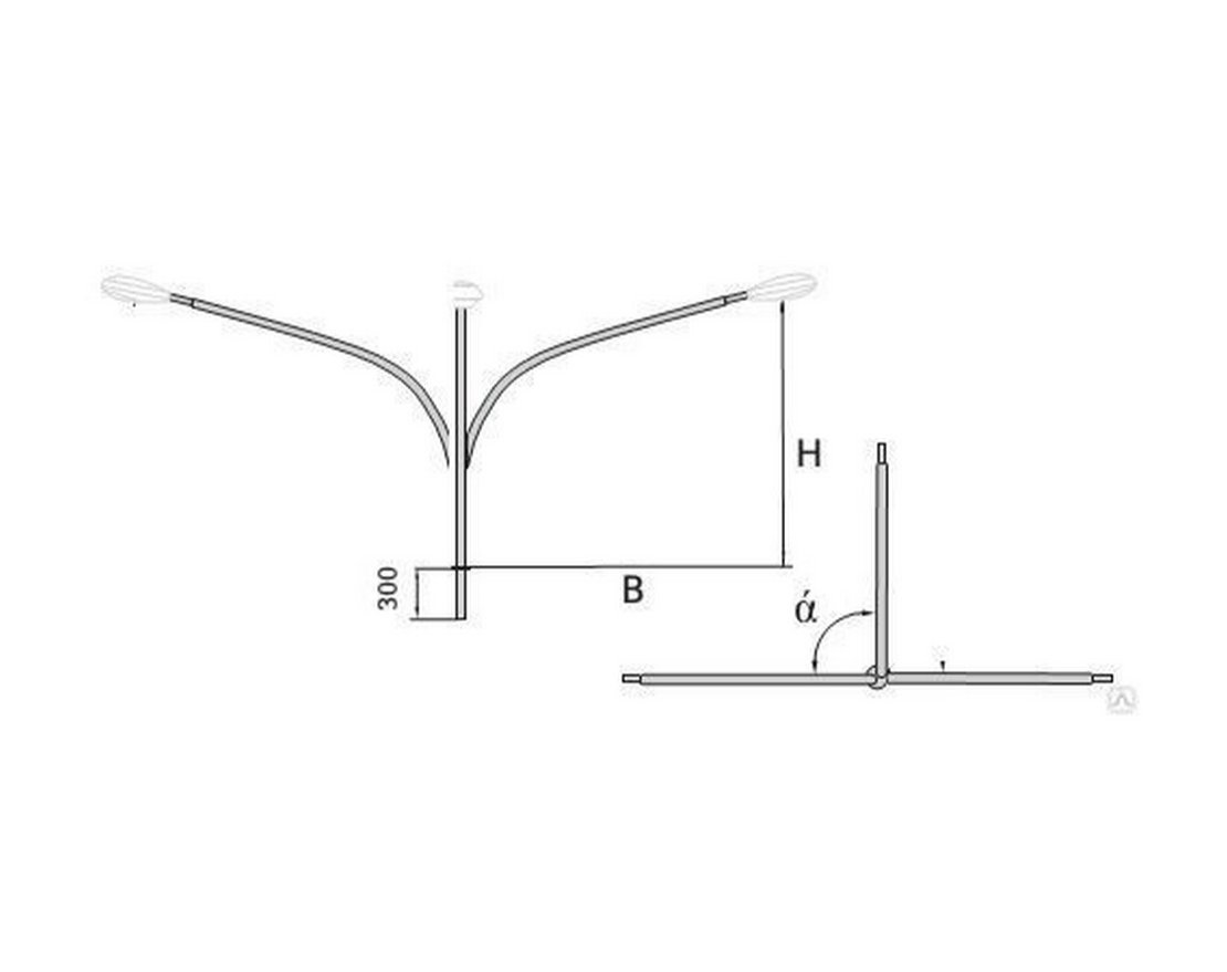 Кронштейн консольный трехрожковый К3К 2-2 горячий цинк - вид 2