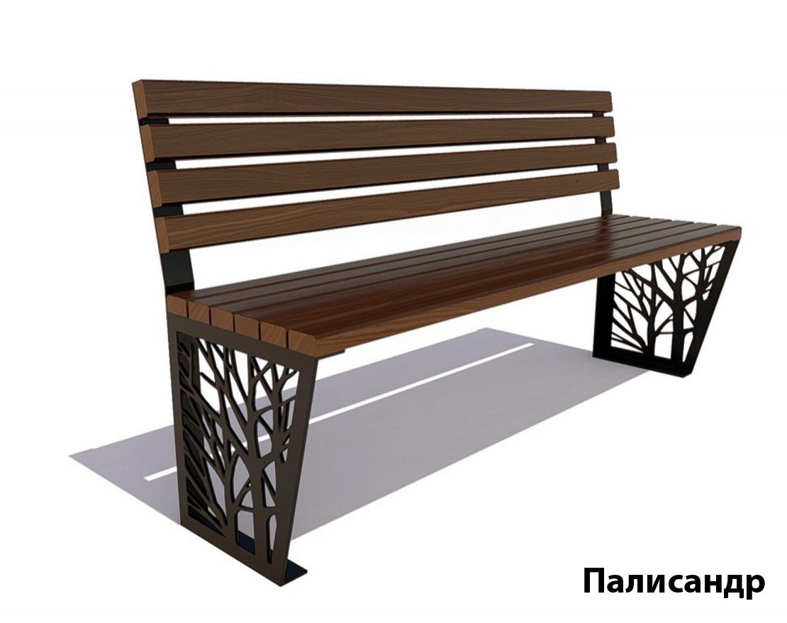 Парковая скамейка Роща, Лиственница (без подлокотников) - вид 5