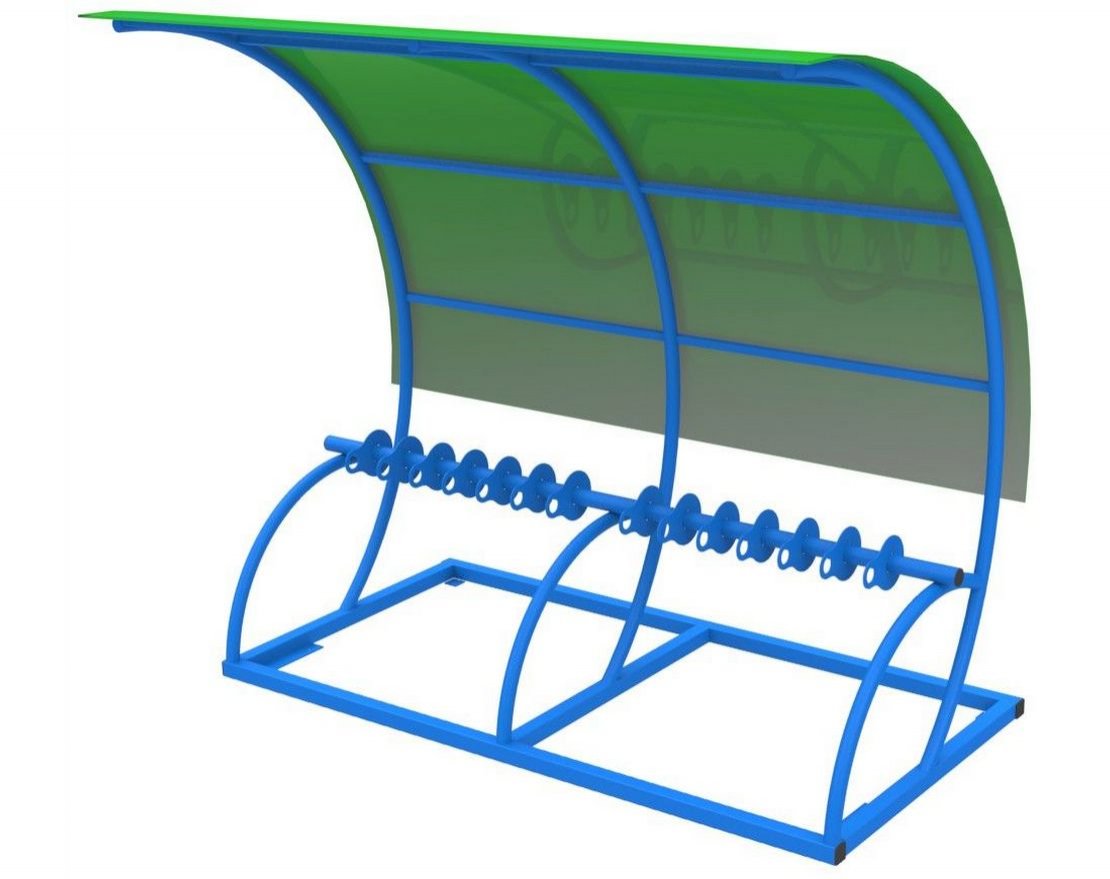 Парковка для самокатов Лотос с навесом SP8 (на 14 мест) - вид 3