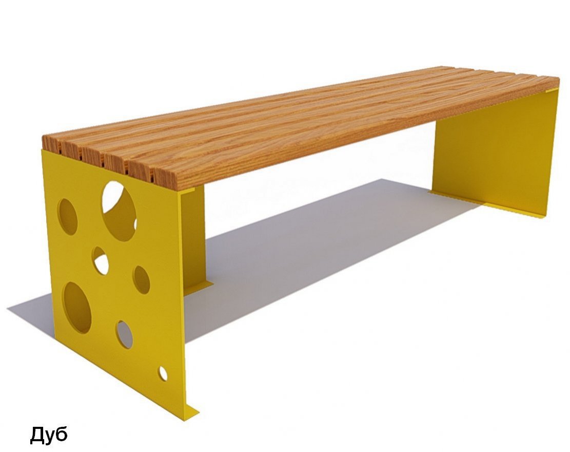 Скамейка уличная Сыр, Лиственница - вид 4