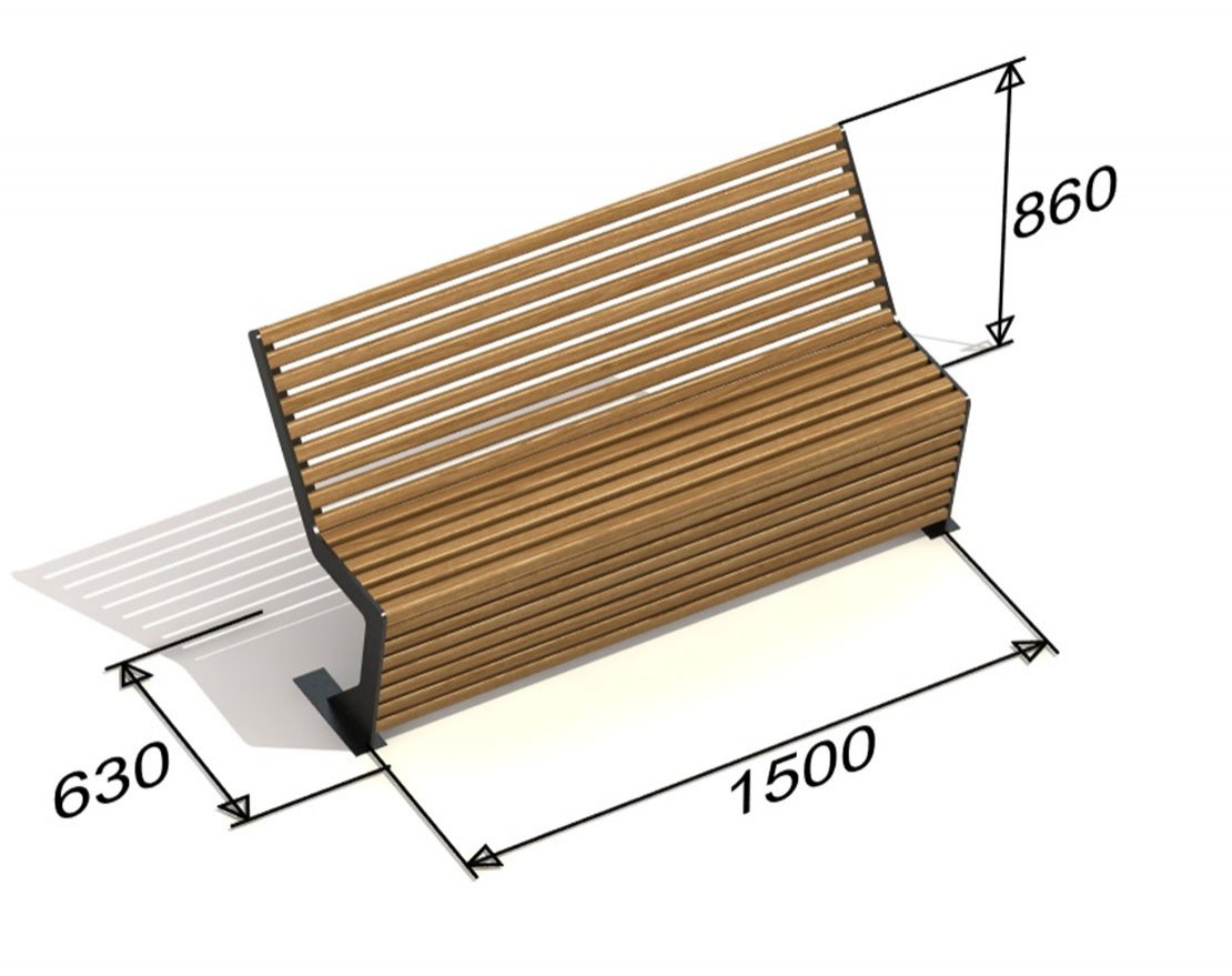 Скамья - 09 (1,5 м) - вид 3
