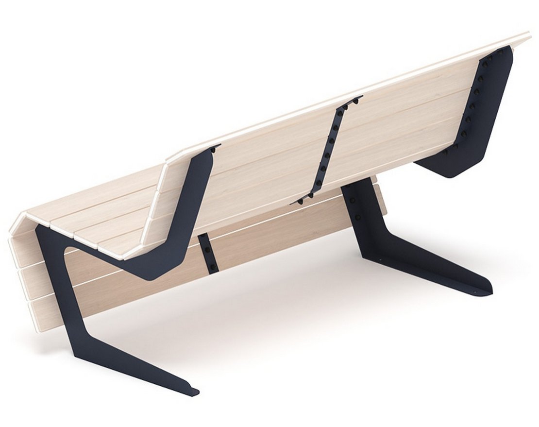 Скамья Волна спокойствия-2 (светлый дуб) - вид 2