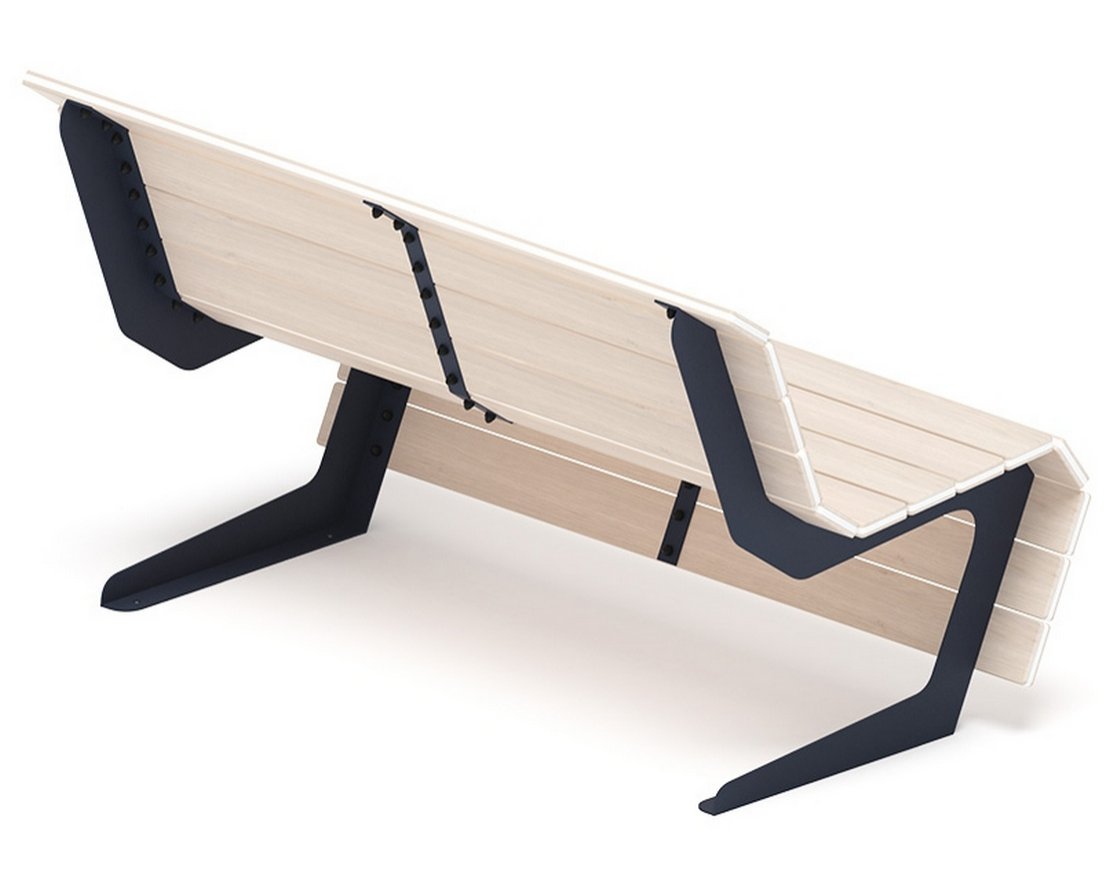 Скамья Волна спокойствия-2 (светлый дуб) - вид 3