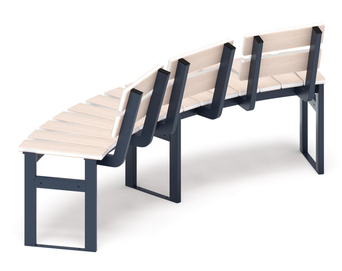 Скамья модульная Радиус комфорта-6 (беленый дуб) - вид 4
