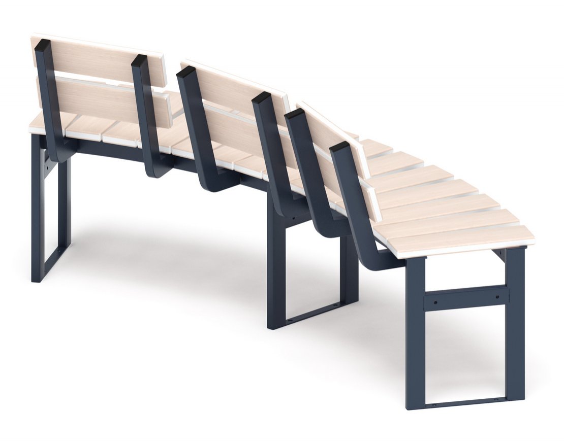 Скамья модульная Радиус комфорта-6 (беленый дуб) - вид 3