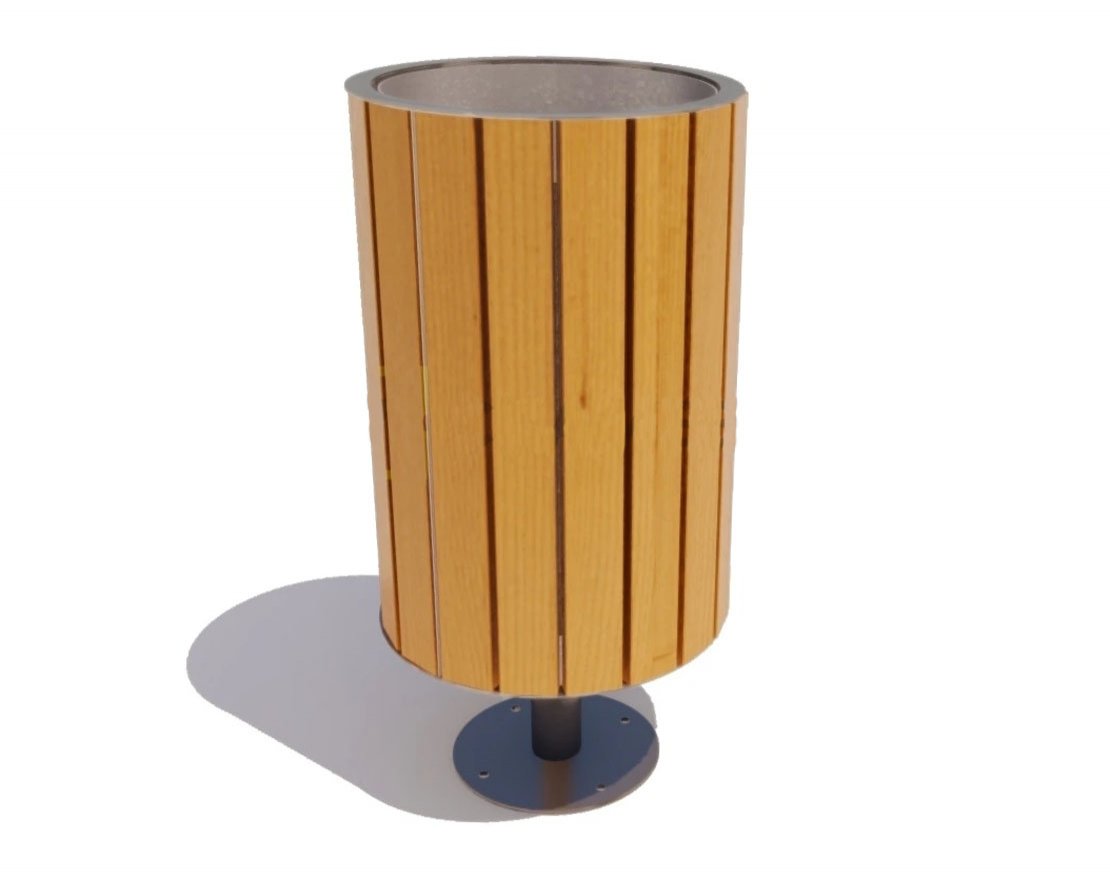 Урна Эстель круглая на ножке (лиственница) - вид 3