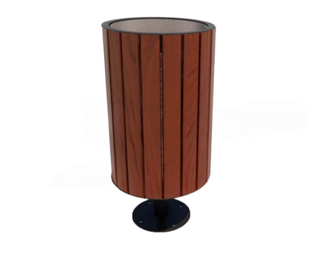 Урна Эстель круглая на ножке (лиственница) - вид 4