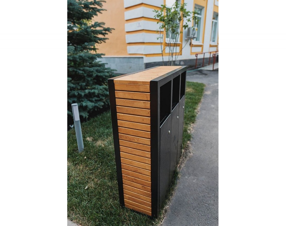 Урна TORUDA парковая «Гамма» x3 для раздельного сбора мусора - вид 3